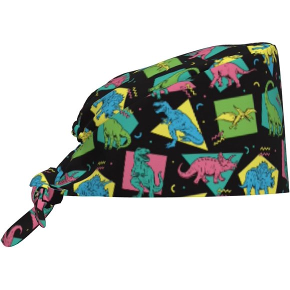 Working Cap Scrub Cap with Sweatband Adjustable Unisex Women Tie Back Hat Nurse Surgical Caps
