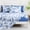 Blue Pastoral-Queen, variant on Indigo Botanical Queen 6-Piece Boho Floral Print Bedding Sheet Set