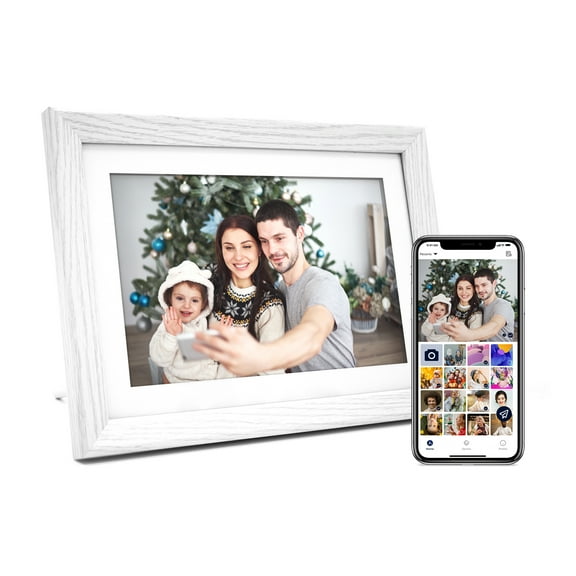10.1 Inch Wi-Fi Digital Photo Frame, Modern Touch Screen Frame for Home Decoration, Easily Share Photos with Free APP, Perfect Gift for Family