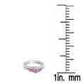 thumbnail image 3 of Dazzlingrock Collection 10K Round Pink Sapphire And White Diamond 5 Stone Bridal Engagement Ring Set, White Gold, Size 7, 3 of 5