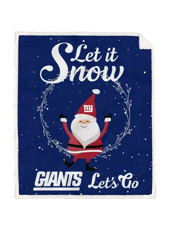 New York Giants 50'' x 60'' Let It Snow Sherpa Flannel Fleece Blanket