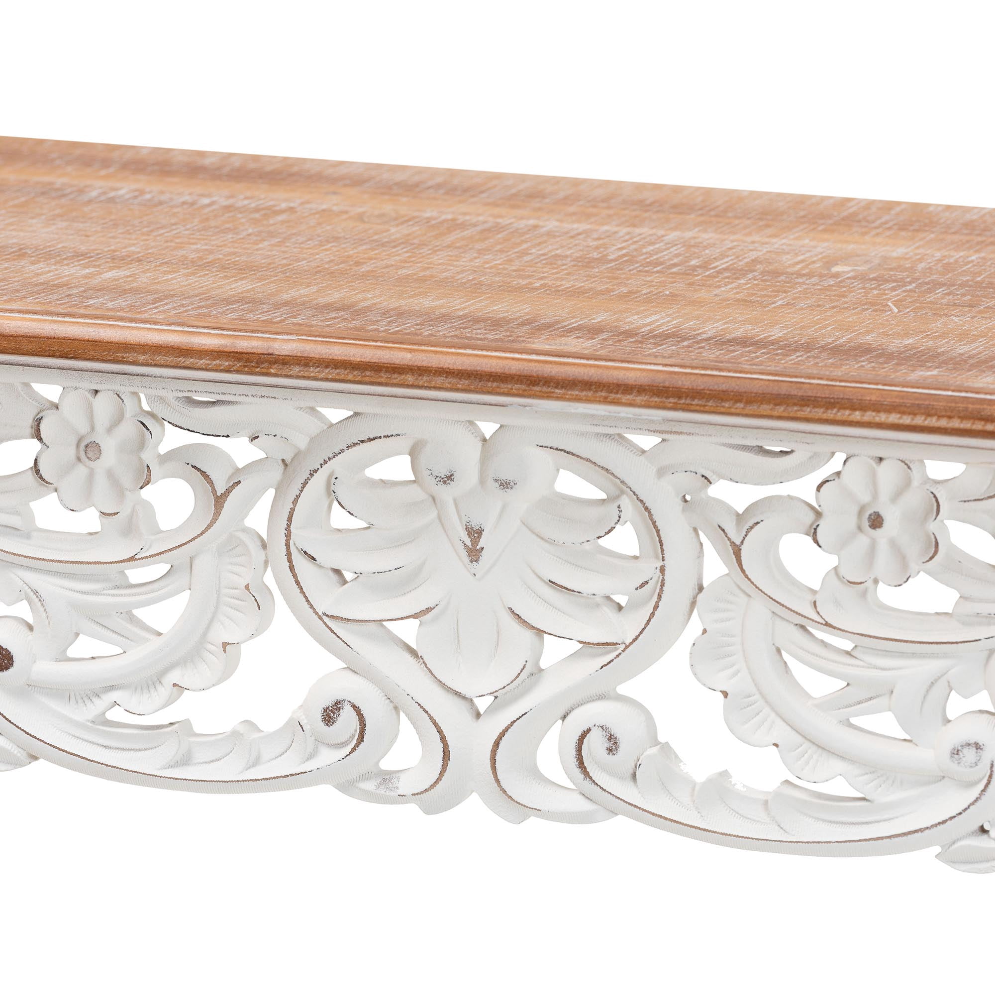 Baxton Studio Riquin Traditional Console Table, Natural Brown