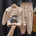 thumbnail image 1 of Conjunto de pijama para niños y niñas, camiseta de manga larga con estampado de dibujos animados, Tops con pantalones, ropa de dormir para otoño, novedad de 2023, 1 of 4