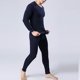 thumbnail image 5 of Conjuntos de ropa interior térmica para hombre, ropa interior y pantalones casuales de manga larga, lisos, de alta elasticidad, que mantienen el calor, de poliéster., 5 of 6
