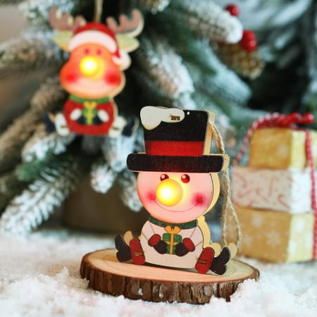 

Christmas Decorations Home Decor Fjofpr Christmas Tree Shape Santa Elk Snowman Pattern Wooden Christmas Decoration Night Lights