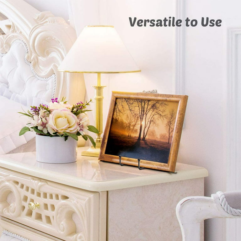 12 inch Anti-Slip Display Pictures Stand, Black Easel Picture Frame Holder  Stand, Iron Plates Display Photo Holder Stand for Books, Tabletop Artworks