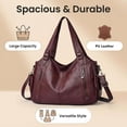 thumbnail image 6 of Sunyuer Vintage Chic Large Capacity PU Leather Shoulder Bag for Women - Stylish Slouchy Hobo Purse, 6 of 9