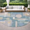 thumbnail image 3 of Addison Rugs Chantille Indoor/Outdoor Transitional Geometric Teal Machine Washable Round Rug, 8' x 8', 3 of 8