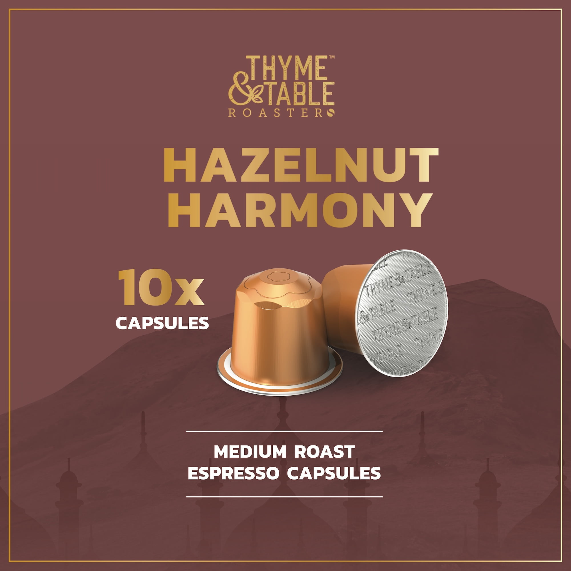Thyme & Table Espresso Capsules Hazelnut Medium Roast Compatible