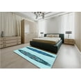 thumbnail image 5 of Ahgly Company Machine Washable Indoor Square Transitional Glacial Blue Ice Blue Area Rugs, 6' Square, 5 of 7