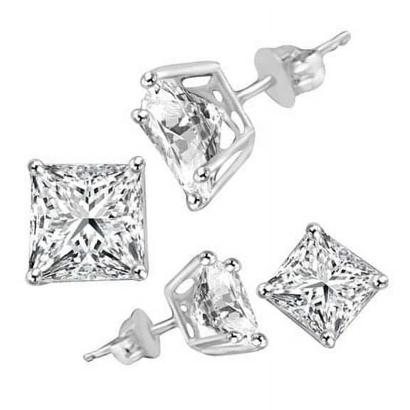 Diamond Essence Stud Earrings with Princess cut Stones - SEE1513 - 2 Carat