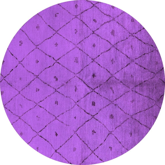 Ahgly Company Indoor Round Solid Purple Modern Area Rugs, 5' Round