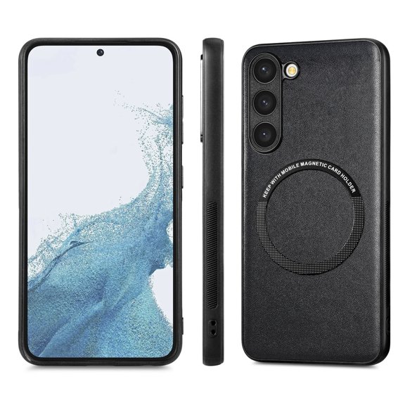 Magnetic Phone Case for Samsung Galaxy A14, Works with MagSafe Wireless Charging Shockproof Anti-Scratch Anti-Fingerprint Non Slip Sides Minimalist Style Case Cover for Samsung A14 5G, Black