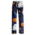 thumbnail image 5 of Zorvxlyn Halloween Pajama Pants Women Ghost Pumpkin Spider Web Graphic Pajama Bottoms for Women Drawstring Elastic Waist Lounge Pants for Women, 5 of 6