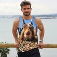 thumbnail image 6 of KLL Close-Up Curious Squirrel Print Men's Muscle Gym Workout Stringer Tank Tops Bodybuilding Fitness T-Shirts Tank Tops Men-3X-Large, 6 of 7