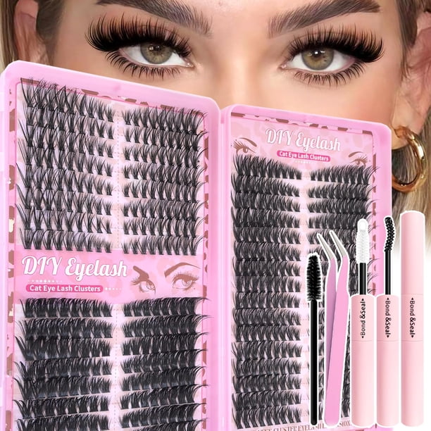 Kit de Extensiones de Pestañas Floranest Lash Clusters 560 piezas D Curl