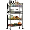 thumbnail image 5 of Fruit Vegetable Storage Basket, 4 Tier Stackable Metal Mesh Storage Basket with 360 Degree Wheels, Fruit Vegetable Produce Basket Storage Organizer for Kitchen, Pantry, Bathroom, 5 of 8