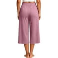 thumbnail image 7 of Ltctricy Wide Leg Capri Pants for Women Loose Fit Drawstring Lounge Pants with Pockets Comfy Casual Yoga Pants(Pink,X-Large), 7 of 7