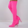 thumbnail image 5 of BONIXOOM Winter Boots For Women High Heel Rubber Slip-On Knee-High Winter Hot Pink, 5 of 8