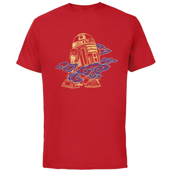 Star Wars R2-D2 Droid In the Clouds - Short Sleeve Cotton T-Shirt for Adults - Customized-Red