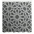 thumbnail image 3 of Ambesonne Abstract Art Shower Curtain, Moroccan Star Flowers, 69"Wx75"L, Grey, 3 of 5