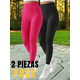 thumbnail image 5 of Pack de 2 Piezas Leggings térmicos para Mujer Pantalones Deportivos atléticos de Yoga Entrenamiento mallones UNITALLA, 5 of 9