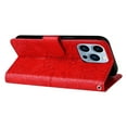 thumbnail image 4 of TECH CIRCLE Embossed Floral PU Leather Folio Flip Wristlet Shockproof Protective ID Credit Card Slots Holder Cover For iPhone 12 Pro Max,Red, 4 of 7