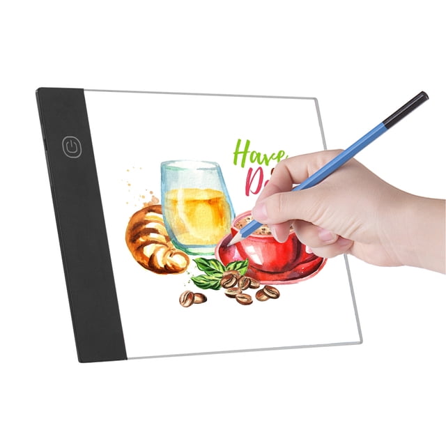 Tableta gráfica LED A5 Almohadilla de luz Tablero digital para tableta con brillo ajustable Carevas Trazador de dibujo