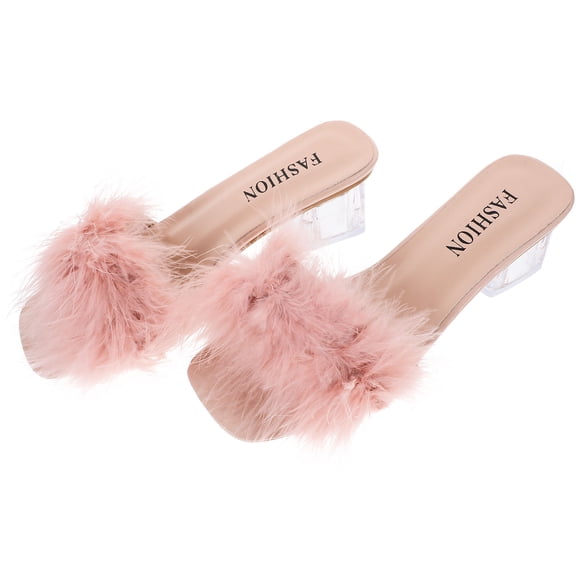 HOOWIFFY Open Toe Flats for Women Pink Artificial Pu Breathable Fashion Low Heeled Sandals Indoor Use