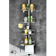 thumbnail image 2 of Corner Shower Caddy Tension Pole: Rustproof 4-Tier Bathroom Organizer Shelves for Bathtub Shampoo Storage - 47-121 Inch Quick Install Adjustable Rod Standing Rack with Soap Rack - Silver Gray, 2 of 8