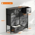 thumbnail image 2 of ZUNMOS Fabric Dresser for Bedroom 9 Drawer, Grey, 2 of 8