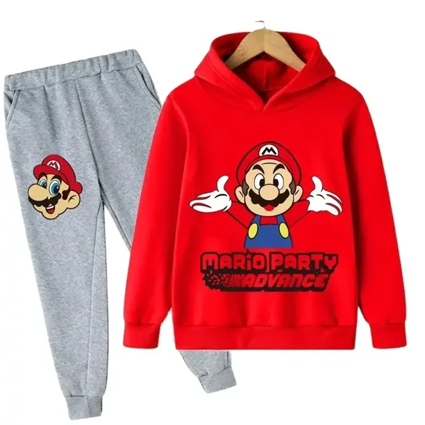 Super Mario Bros 2024 Sudadera con capucha de manga larga para ninos pantalones largos abrigo informal para ninos y ninas sueter lindo para ninos Walmart en linea