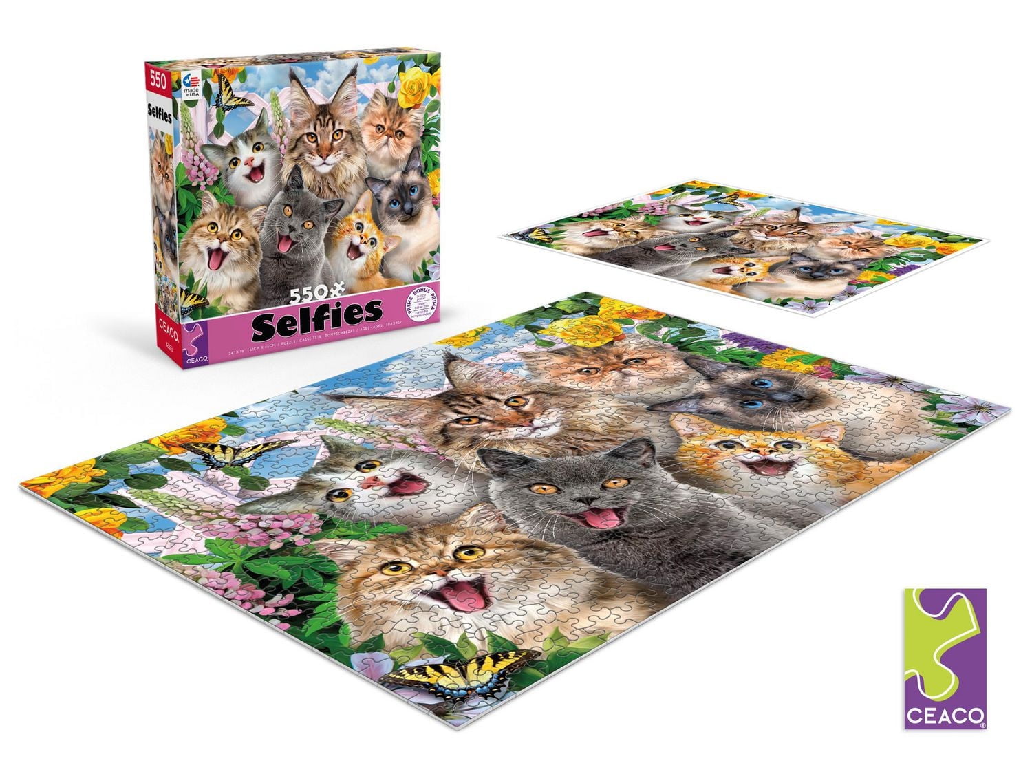 Ceaco - Selfies - Amis Félin - Puzzle 550 pièces