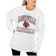 thumbnail image 4 of Women's Gameday Couture White Louisville Cardinals Mind Games Oversized Long Sleeve T-Shirt, 4 of 6