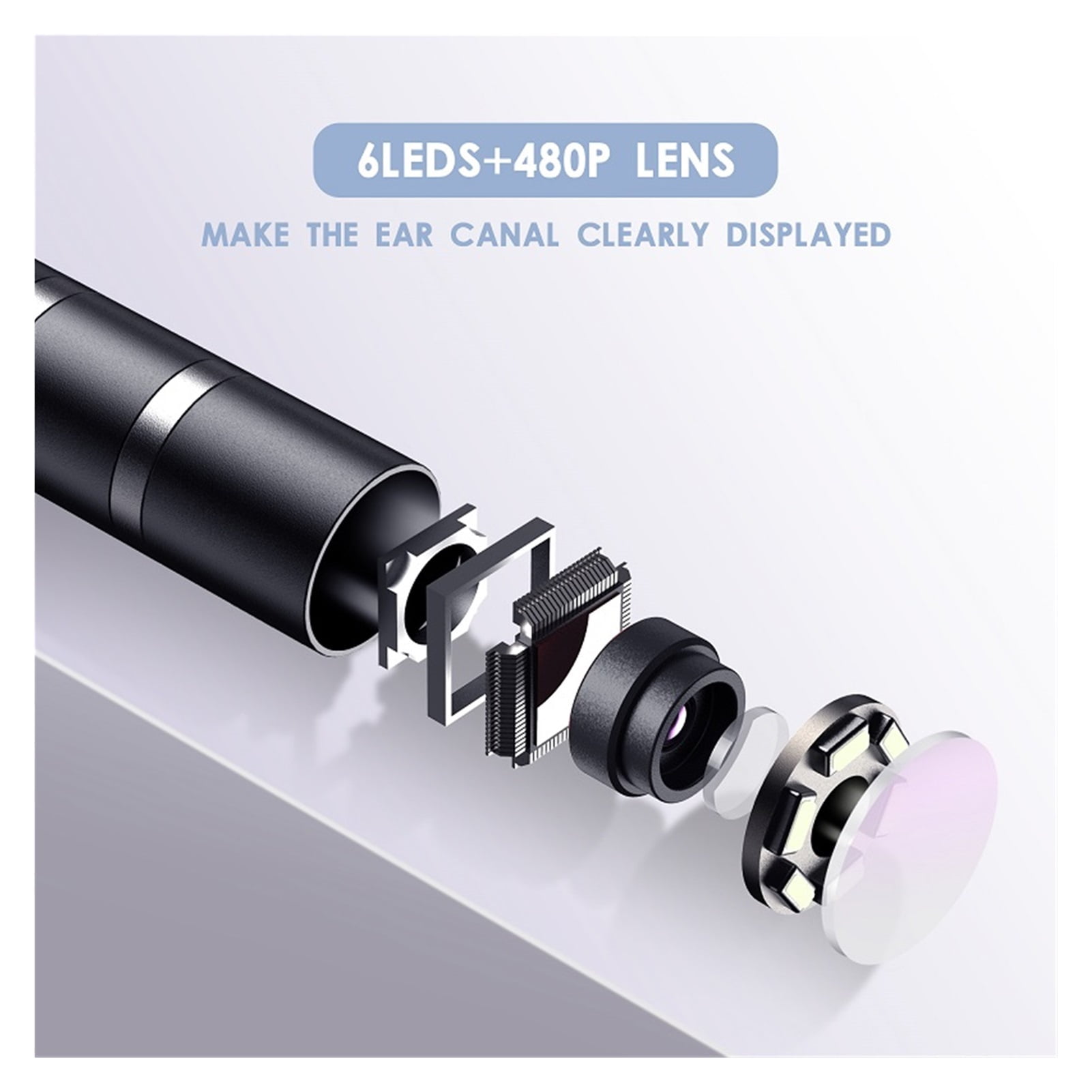 Ear Cleaning Endoscope Camera 3in1 Type-C USB Visual Otoscope 5.5mm/3.9mm 0.3MP 6LEDs Ear Pick Ear Spoon ,Various Applicable