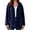 Navy, variant on REDESS Winter Coats for Women, Hooded Button Front Outerwear Coats, Casual Warm Winter Jacket