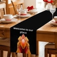 thumbnail image 5 of Funny Chicken Table Runner 108 Inches, Welcome To OUR Place Modern Retro Bed Runner Dresser Scarves Tabletop for Indoor Outdoor Parties/Ceremony/Banquet, 13"x 108", 5 of 8