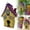 B, variant on Inspired Wooden Handmade Birdhouse Wood Decorative Large Blue Bird Houses Nests for Outside with Pole Hanging Cedar Bluebird House Kits Owl Wren Nesting Box Outdoors Tree