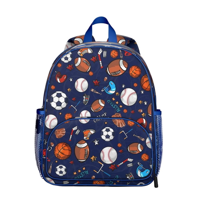 Students Sports Backpack with Soccer and Golf Prints - Lightweight, Durable, Adjustable for School and Sports Activities