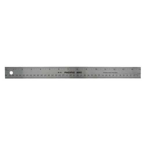 Pacific Arc Stainless Steel Ruler with Corkback, 15 Inch, Steel