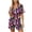 Purple02, variant on FAWUUDO Women Pajama Sets 2 Piece Printed Pjs Short Sleeve Lapel Tops Elastic Waist Shorts Wrinkle Resistant Drape Pjs Outfits