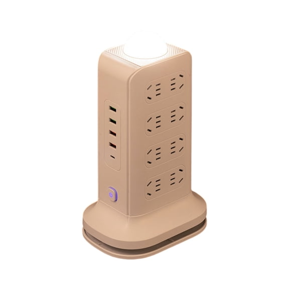 Wireless Charging Power Strip with USB, Multi-Hole Socket, Fast Charging Night Light Surge Protector for Home, & Travel