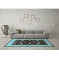 thumbnail image 3 of Ahgly Company Indoor Square Oriental Light Blue Industrial Area Rugs, 3' Square, 3 of 4