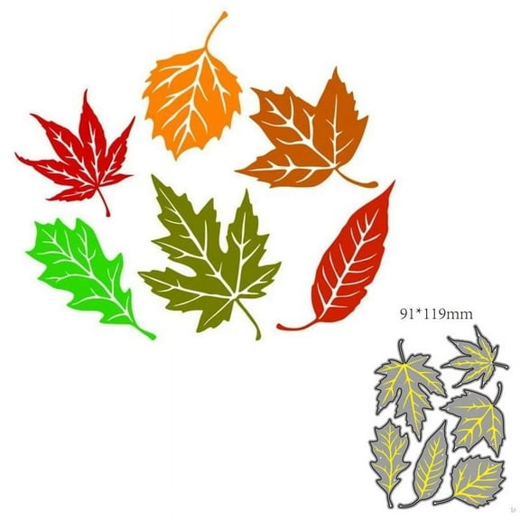 Metal Die Cuts, 6Pcs Maple Leaf Cutting Dies for DIY Scrapbooking Album Decorative Card Embossing Stencil Craft DIY