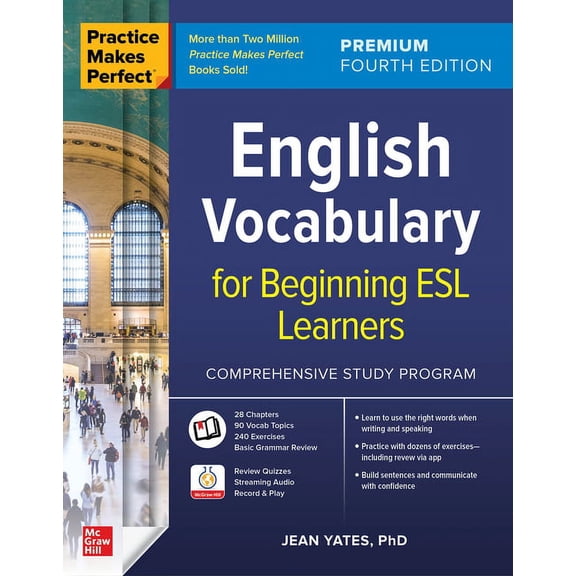 Practice Makes Perfect: English Vocabulary for Beginning ESL Learners, Premium Fourth Edition, (Paperback)