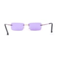 thumbnail image 4 of Rimless Rectangular 90s Elegant Metal Rim Sunglasses Gold Purple, 4 of 4