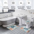 thumbnail image 6 of Coastal Turtle Bathroom Rugs Set Ocean Coral Seaweed Non Slip Absorbent Soft Bath Mats 3 Piece Set with Bathroom Rug, U-Shaped Floor Mat, Toilet Seat Cover Large Size, 6 of 9