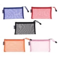 thumbnail image 1 of 5 bolsas de malla con cremallera, transparentes, para lápices, bolígrafos, bolsas de viaje multiusos para suministros de oficina, cosméticos y accesorios de viaje., 1 of 7