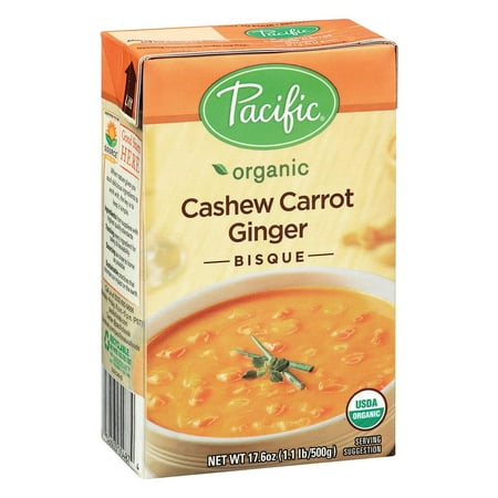 Pacific Natural Foods Carrot Ginger Soup - Organic Cashew - Pack of 12 - 17.6 (Best Ever Carrot Ginger Soup Recipe)