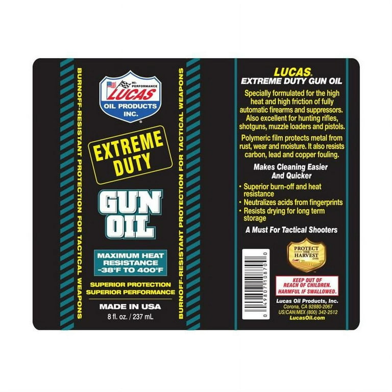 Lucas Oil 10877 Extreme Duty Gun Oil, 4 Oz. Bottle 